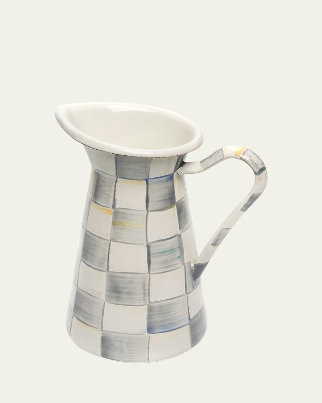Sterling Check Enamel Practical Pitcher, Medium